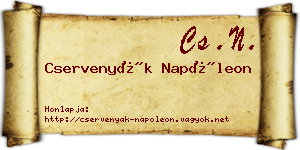 Cservenyák Napóleon névjegykártya